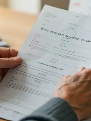 Hands holding Social Security statement with 2026 calendar