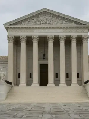 Supreme Court building exterior, Washington D.C., symbolizing landmark judicial reviews