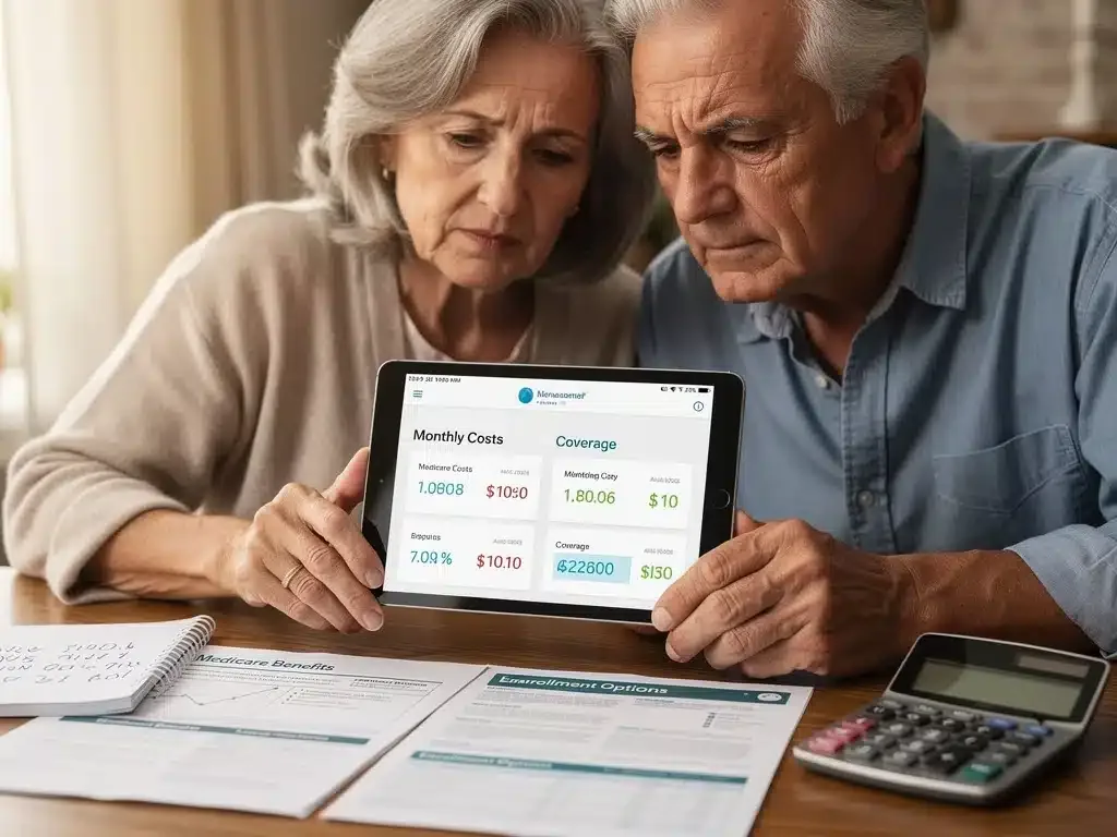 Senior couple reviewing Medicare Part B premium changes for 2026