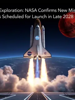 NASA spacecraft launching towards Mars in 2028, symbolizing future space exploration.