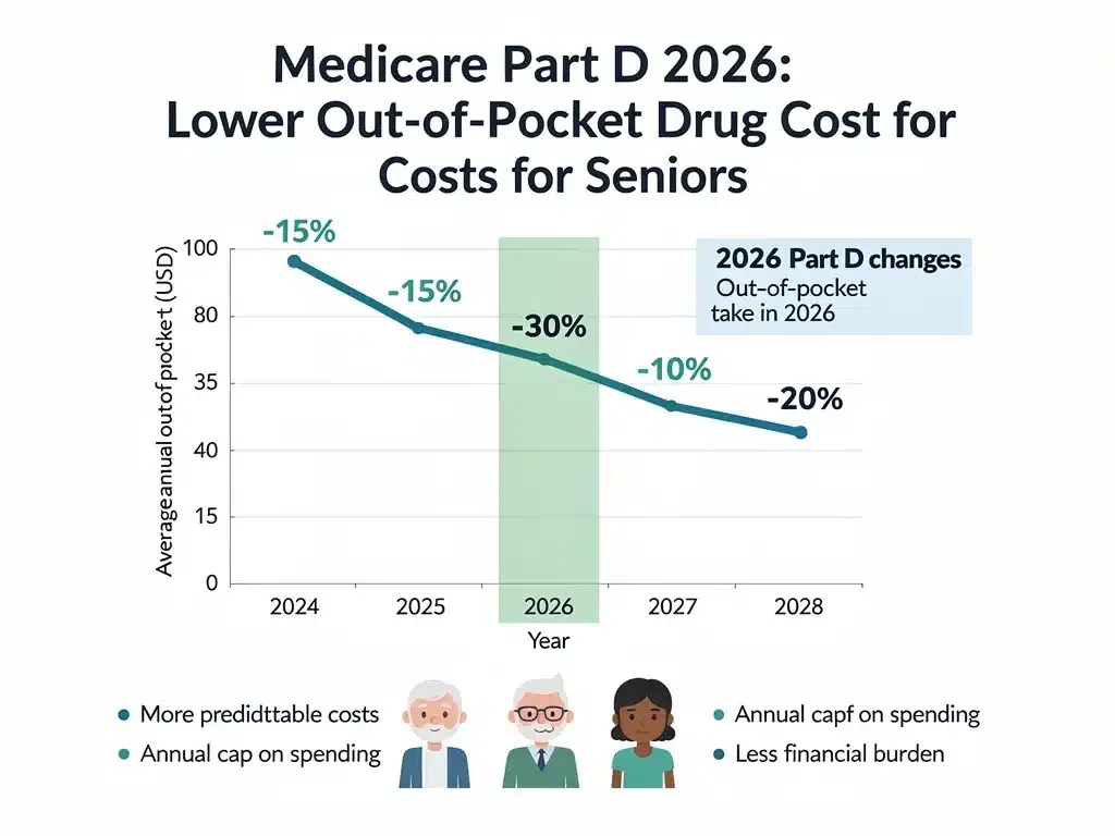 Chart showing projected Medicare Part D prescription cost reductions for seniors