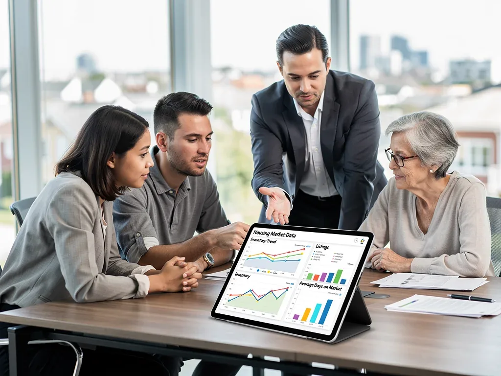 People discussing housing market data and inventory impact