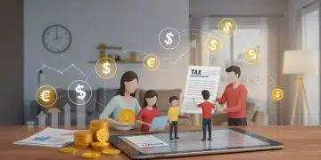 Family reviewing 2026 tax documents for deductions and credits