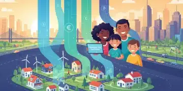 Illustration of American families receiving financial benefits from ARPA program