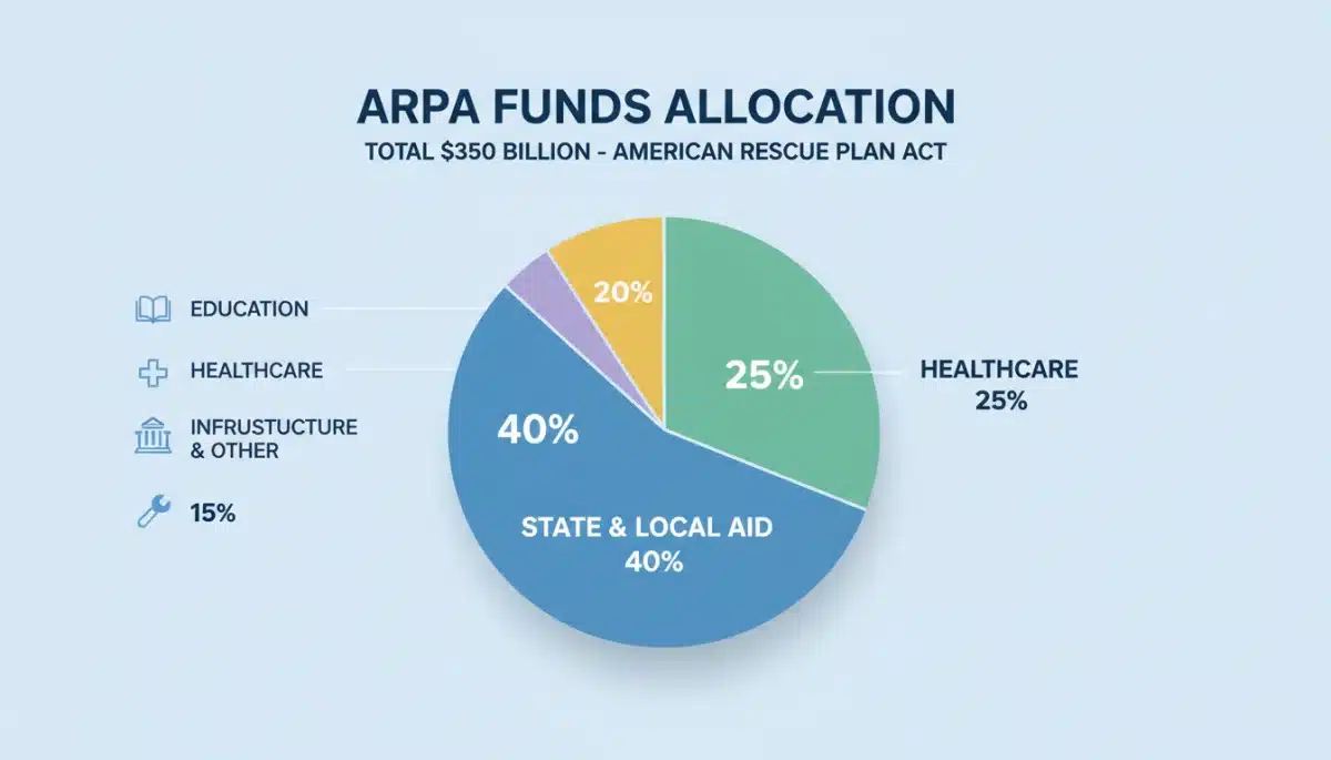 Infographic detailing ARPA fund allocation across key sectors