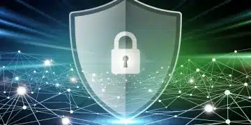 Cybersecurity Alert: New Federal Mandates for Data Protection in 2026 Cybersecurity shield protecting digital data network, illustrating federal data protection mandates.