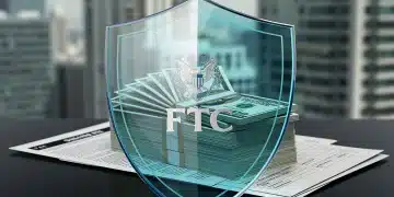 Protective shield over money and documents, symbolizing FTC consumer protection against predatory lending.